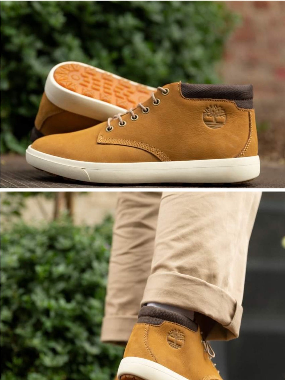 Timberland Wheat Brown Chukka Boots with White Sole